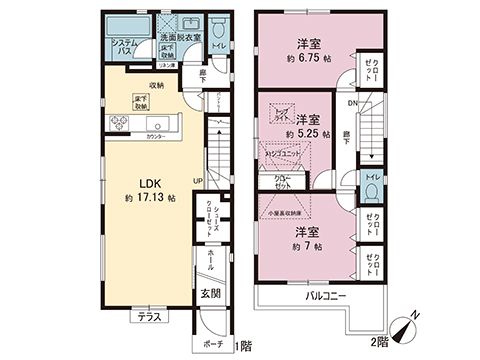 藤沢市善行坂２丁目 戸建 間取り図