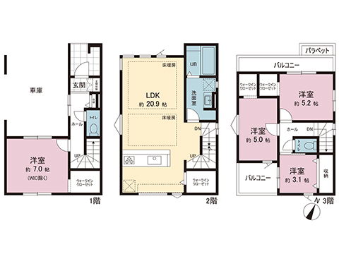 新築戸建 さいたま市南区辻２丁目 JR埼京線北戸田駅 4,999万円