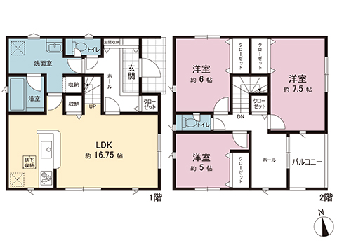 春日部市西金野井 戸建 間取り図