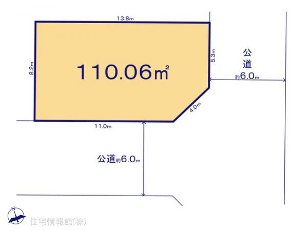 土地 東京都小平市上水新町１丁目1381-14 西武拝島線東大和市駅 4,298万円