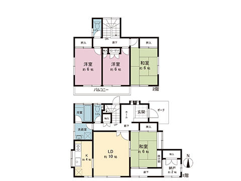 町田市野津田町 中古戸建 間取り図
