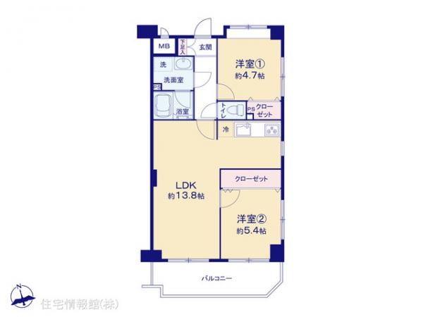 中古マンション 東京都足立区鹿浜６丁目1-14 日暮里・舎人ライナー西新井大師西駅 2,799万円
