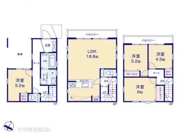 新築戸建 埼玉県新座市栗原５丁目58-27 西武池袋線ひばりヶ丘駅 5,999万円