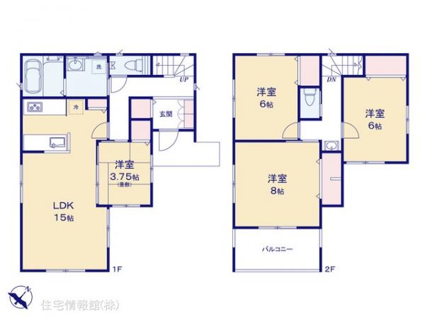 新築戸建 埼玉県坂戸市大字塚越1368-6 東武東上線若葉駅 2,690万円