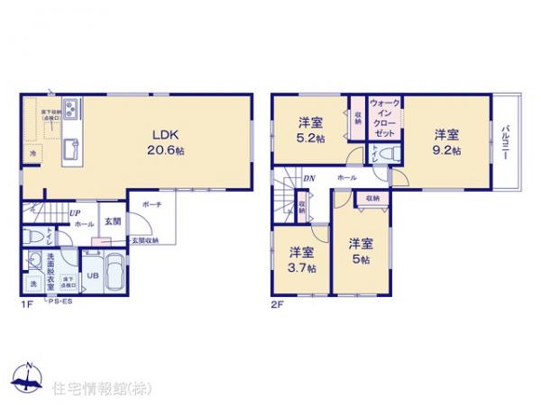 新築戸建 千葉県松戸市稔台３丁目9-3 京成松戸線八柱駅 4,588万円