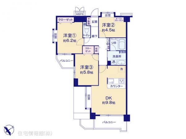 中古マンション 東京都八王子市打越町2006-2 京王線北野駅 3,180万円