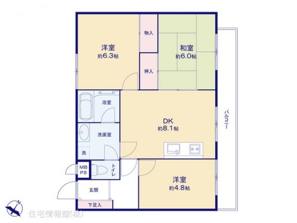 中古マンション 神奈川県横浜市港南区大久保２丁目17-20 京急本線上大岡駅 2,190万円