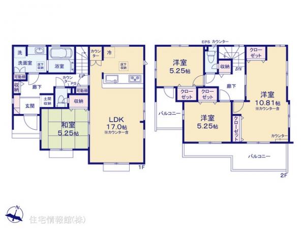 新築戸建 埼玉県草加市新里町1280-1 日暮里・舎人ライナー見沼代親水公園駅 5,190万円