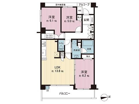 中古マンション 藤沢市鵠沼桜が岡３丁目 小田急江ノ島線本鵠沼駅 5,580万円