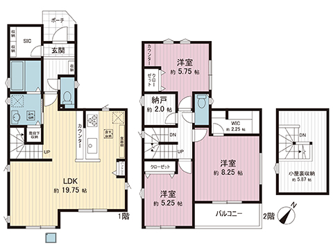 新築戸建 船橋市上山町１丁目 JR武蔵野線船橋法典駅 5,780万円