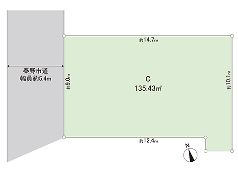 土地 秦野市千村５丁目 小田急線渋沢駅 1,380万円