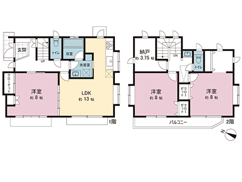 中古戸建 昭島市田中町１丁目 JR青梅線昭島駅 3,480万円