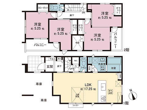 新築戸建 埼玉県さいたま市見沼区東大宮３丁目（住居表示未確定） JR東北本線（宇都宮線）東大宮駅 4,798万円