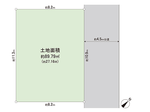 土地 東久留米市柳窪２丁目 西武新宿線小平駅 1,990万円