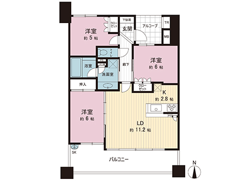 中古マンション 宇都宮市元今泉２丁目 JR東北本線 (宇都宮線）宇都宮駅 3,280万円