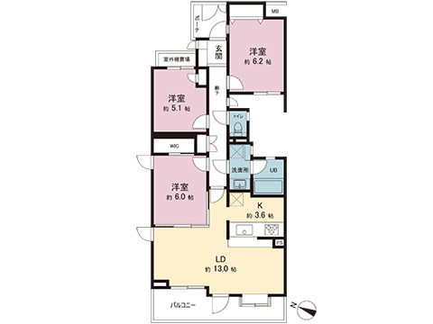 中古マンション 町田市玉川学園５丁目 小田急線玉川学園前駅 3,598万円