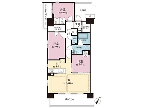 中古マンション 宇都宮市今泉３丁目 JR東北本線 (宇都宮線）宇都宮駅 5,480万円