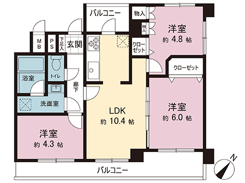 中古マンション 相模原市中央区淵野辺本町２丁目 JR横浜線淵野辺駅 2,580万円
