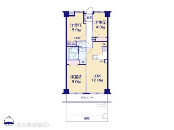 中古マンション 神奈川県川崎市高津区下作延３丁目6-1 東急田園都市線梶が谷駅 4,980万円