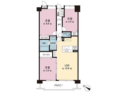 中古マンション 相模原市南区上鶴間本町９丁目 東急田園都市線つきみ野駅 3,250万円