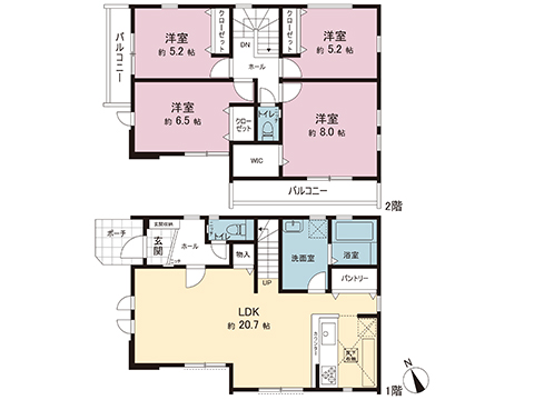 新築戸建 神奈川県相模原市南区大野台３丁目 JR横浜線淵野辺駅 4,899万円