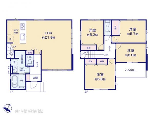 新築戸建 埼玉県ふじみ野市亀久保 東武東上線ふじみ野駅 4,499万円