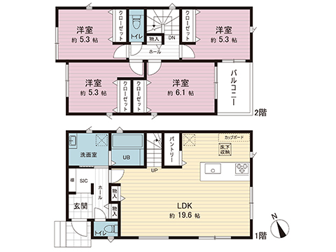 新築戸建 茅ヶ崎市松が丘２丁目 JR東海道本線(東京〜熱海)茅ヶ崎駅 5,490万円