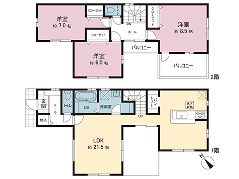 新築戸建 八王子市山田町 京王高尾線めじろ台駅 4,599万円