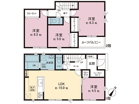 新築戸建 栃木市薗部町２丁目 東武日光線栃木駅 2,399万円