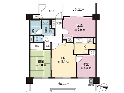 中古マンション 八王子市大和田町３丁目 京王線京王八王子駅 2,480万円