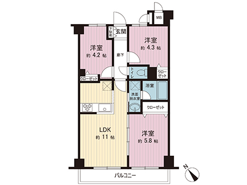 中古マンション 横浜市青葉区荏田町 東急田園都市線あざみ野駅 3,450万円