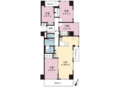 中古マンション 八王子市別所１丁目 京王相模原線京王堀之内駅 3,980万円