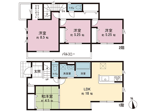 新築戸建 宇都宮市五代１丁目 JR東北本線 (宇都宮線）雀宮駅 2,980万円