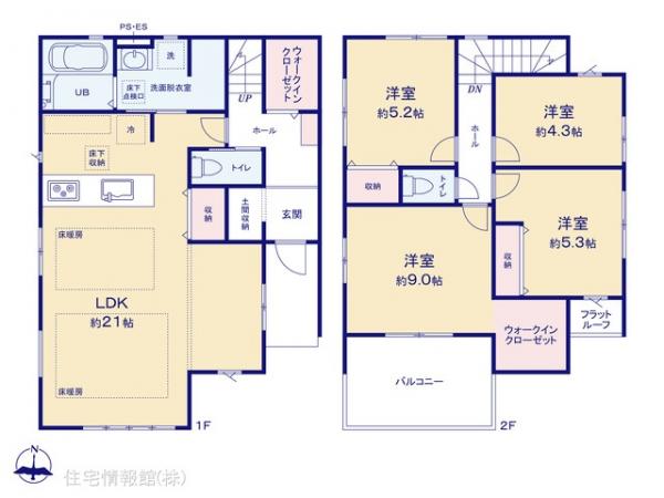 新築戸建 埼玉県越谷市蒲生南町 東武伊勢崎線新田駅 5,399万円