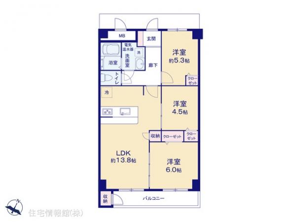 中古マンション 千葉県千葉市美浜区真砂２丁目15-1 JR京葉線検見川浜駅 1,980万円