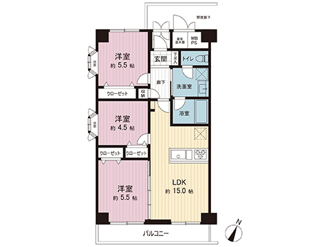 中古マンション 大和市深見西６丁目 小田急江ノ島線鶴間駅 2,090万円