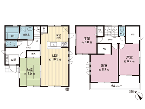 下野市烏ケ森２丁目 戸建 間取り図