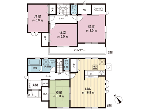 下野市烏ケ森２丁目 戸建 間取り図