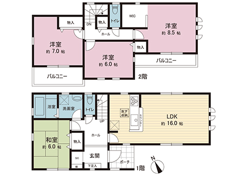 下野市烏ケ森２丁目　戸建 間取り図