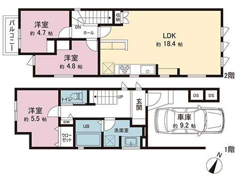 新築戸建 横浜市金沢区六浦３丁目 京急逗子線六浦駅 4,580万円