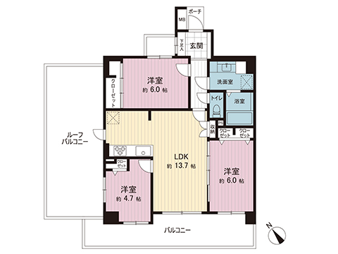 中古マンション 八王子市松木 京王相模原線南大沢駅 3,590万円
