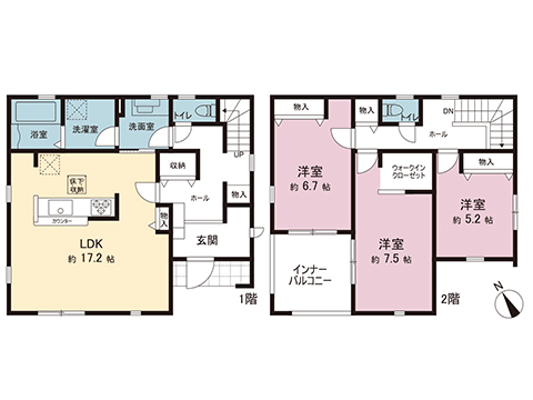 下野市緑６丁目 戸建 間取り図