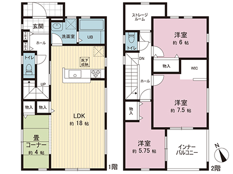 下野市小金井５丁目 戸建 間取り図