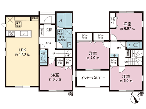 新築戸建 下野市駅東２丁目 JR東北本線 (宇都宮線）小金井駅 3,899万円