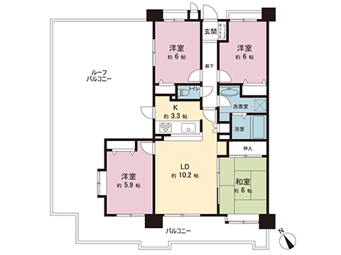 中古マンション 立川市若葉町１丁目 西武拝島線東大和市駅 3,580万円
