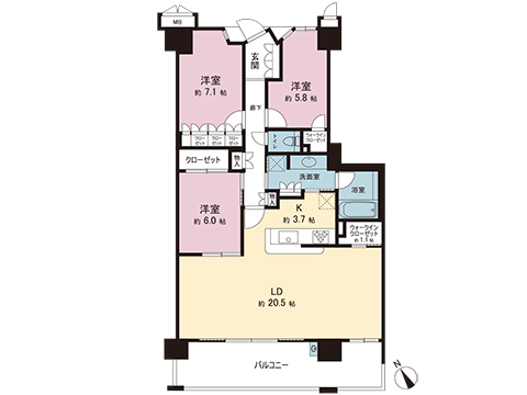 中古マンション 町田市小山ヶ丘１丁目 京王相模原線南大沢駅 3,980万円