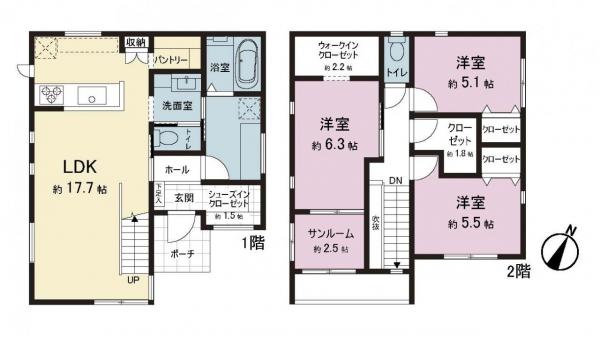 横須賀市野比３丁目 土地 参考プラン間取図