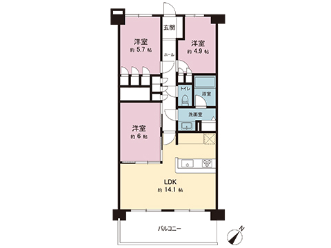 中古マンション 町田市玉川学園７丁目 小田急線玉川学園前駅 3,480万円