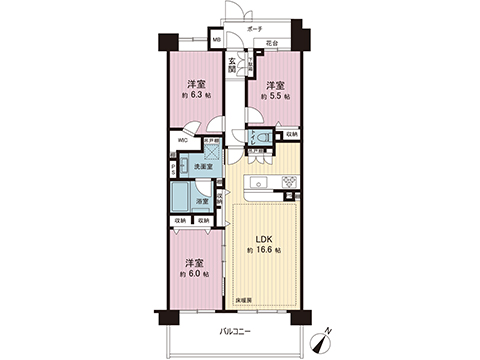 中古マンション 川崎市中原区上小田中２丁目 JR南武線武蔵新城駅 6,480万円