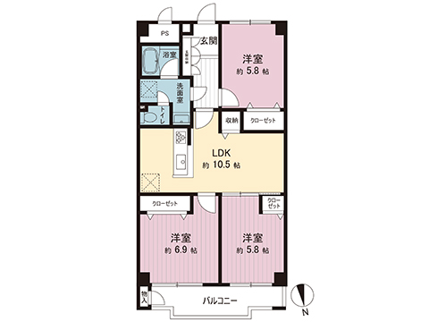 中古マンション 座間市入谷東２丁目 小田急線座間駅 1,699万円